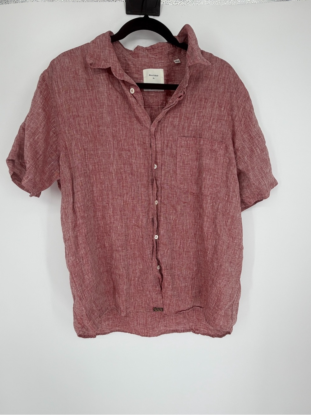 BILLY REID Men's Short-Sleeve Linen Shirt XL